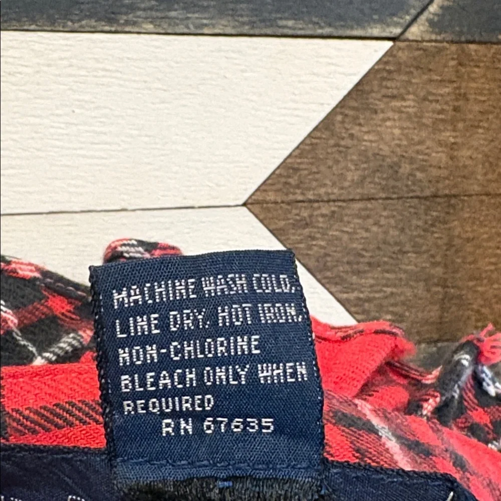 Vintage Ralph Lauren Red and Black Plaid Button-Front Puff Sleeve Top size 8